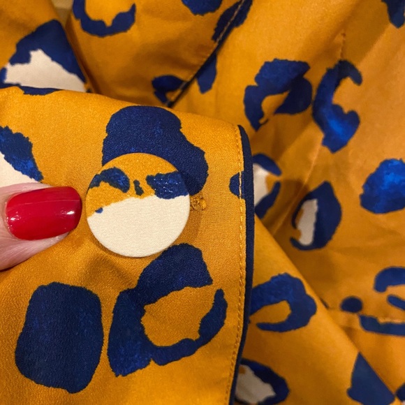 3.1 PHILIP LIM x Target Double Breasted Blazer Orange w/ Blue Leopard Print - Picture 9 of 16